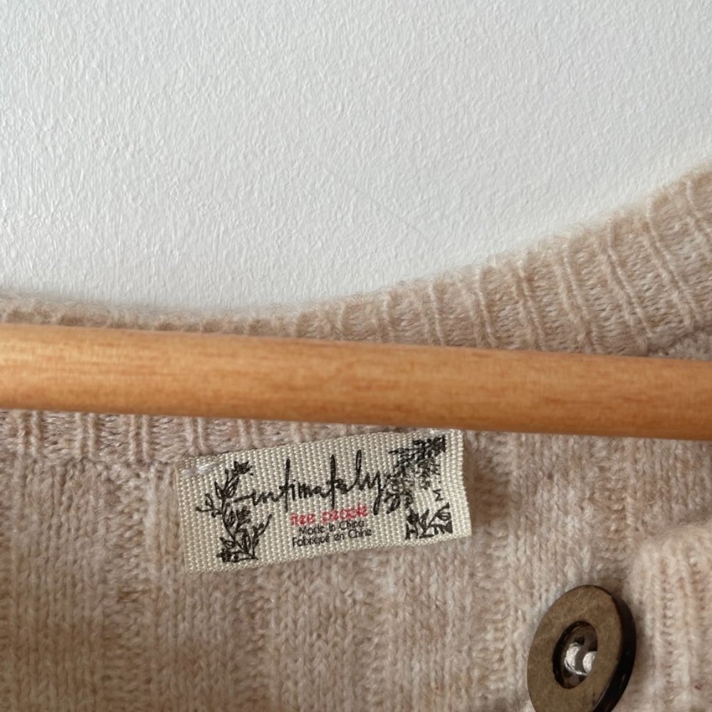 Free People Cream Ribbed Track Pants - Picture 10 of 15